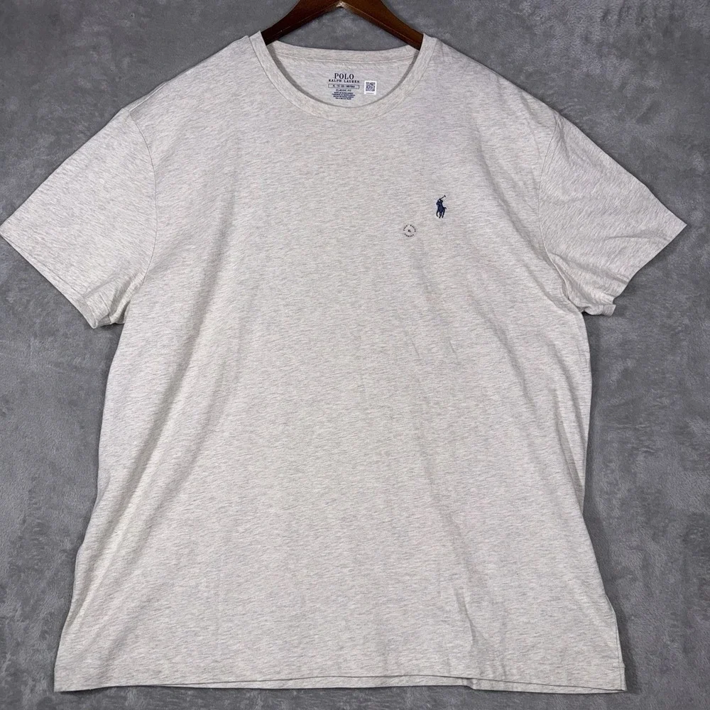Polo Ralph Lauren T Shirt Mens XL Heather Gray Pony Logo Casual Short Classic
